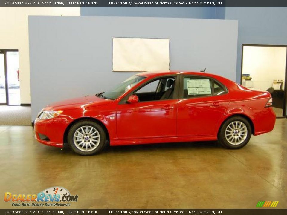 2009 Saab 9-3 2.0T Sport Sedan Laser Red / Black Photo #2