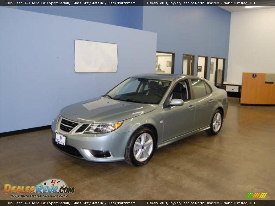 2009 Saab 9-3 Aero XWD Sport Sedan Glass Gray Metallic / Black/Parchment Photo #1