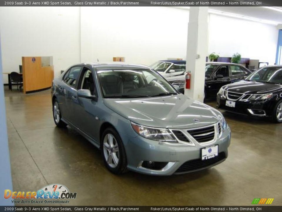 2009 Saab 9-3 Aero XWD Sport Sedan Glass Gray Metallic / Black/Parchment Photo #5