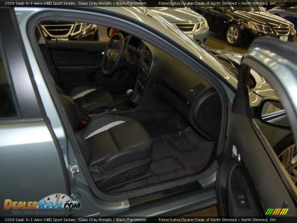 2009 Saab 9-3 Aero XWD Sport Sedan Glass Gray Metallic / Black/Parchment Photo #8