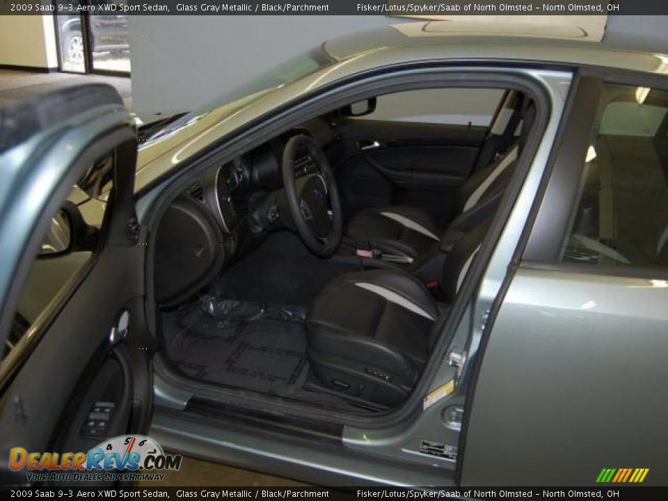 2009 Saab 9-3 Aero XWD Sport Sedan Glass Gray Metallic / Black/Parchment Photo #9
