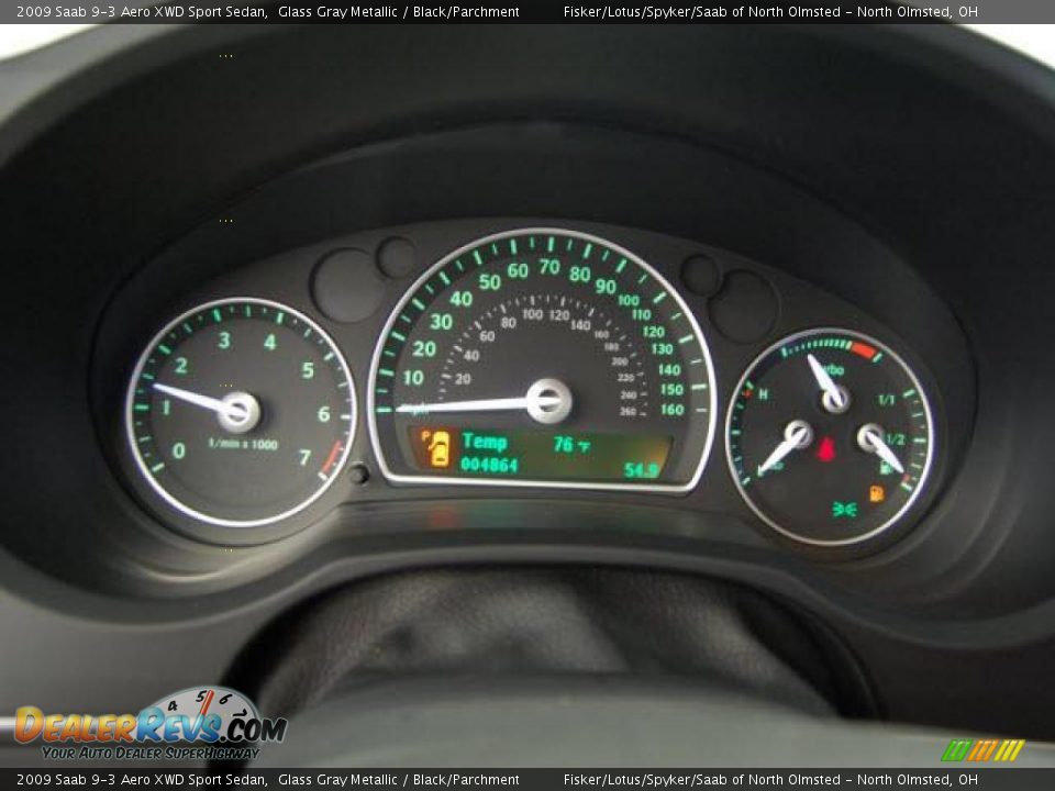 2009 Saab 9-3 Aero XWD Sport Sedan Glass Gray Metallic / Black/Parchment Photo #11