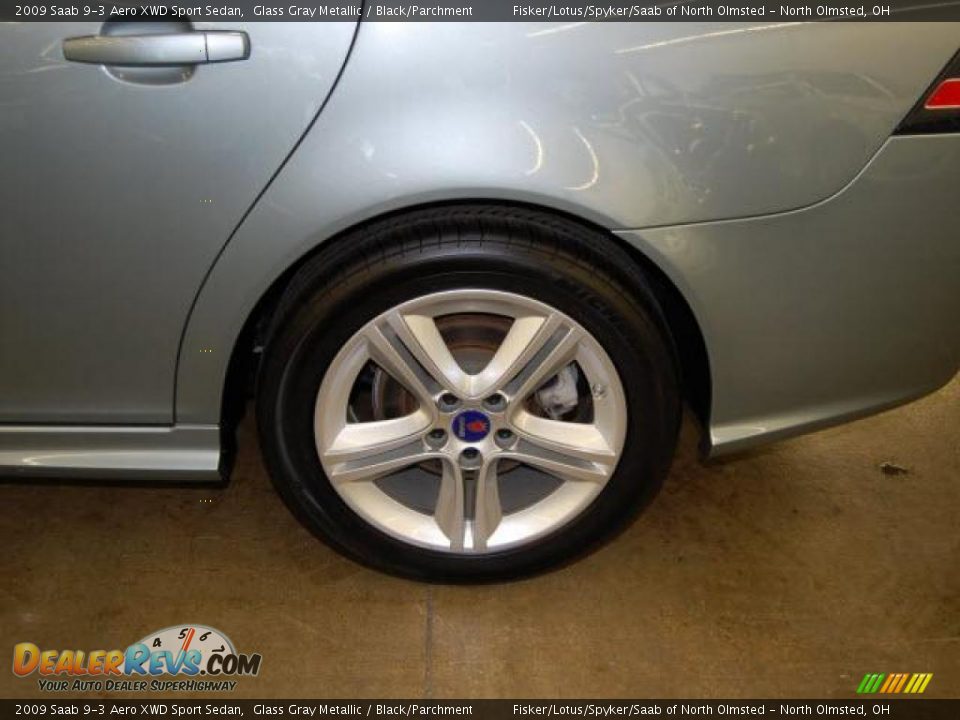 2009 Saab 9-3 Aero XWD Sport Sedan Glass Gray Metallic / Black/Parchment Photo #17