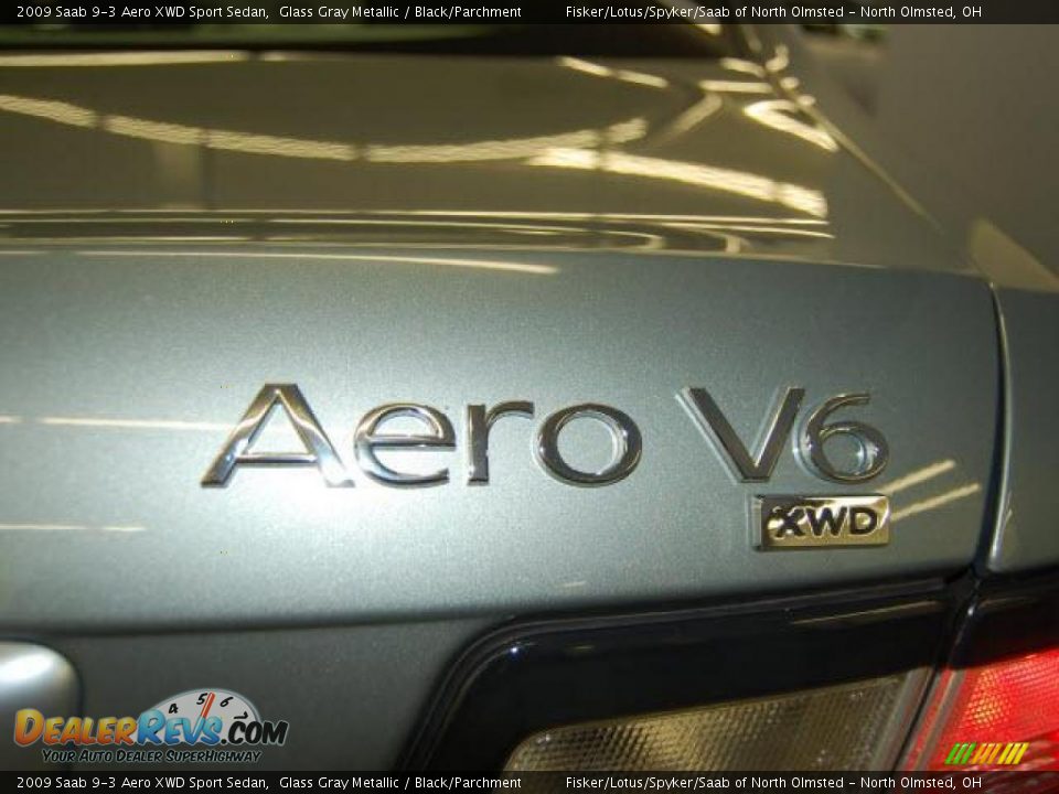 2009 Saab 9-3 Aero XWD Sport Sedan Glass Gray Metallic / Black/Parchment Photo #18