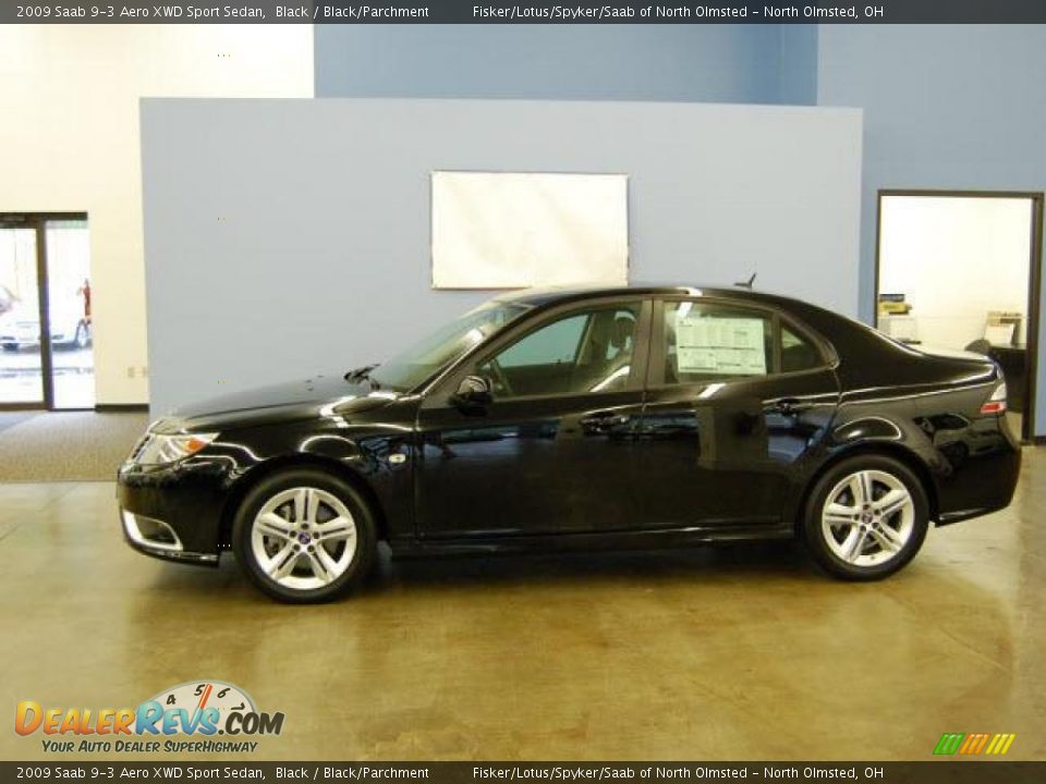 2009 Saab 9-3 Aero XWD Sport Sedan Black / Black/Parchment Photo #2