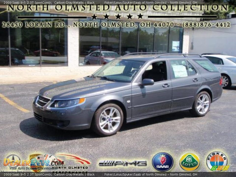 2009 Saab 9-5 2.3T SportCombi Carbon Gray Metallic / Black Photo #1