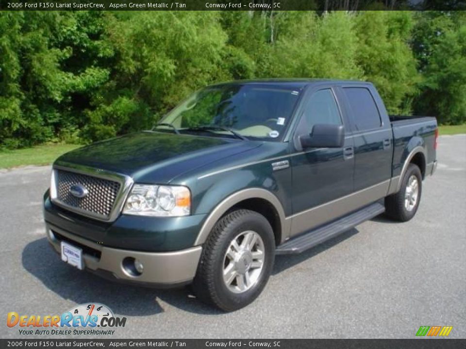 2006 Ford F150 Lariat SuperCrew Aspen Green Metallic / Tan Photo #1