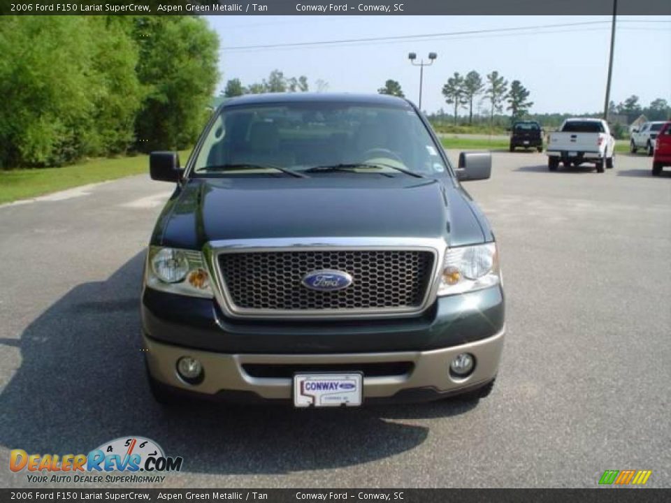 2006 Ford F150 Lariat SuperCrew Aspen Green Metallic / Tan Photo #2