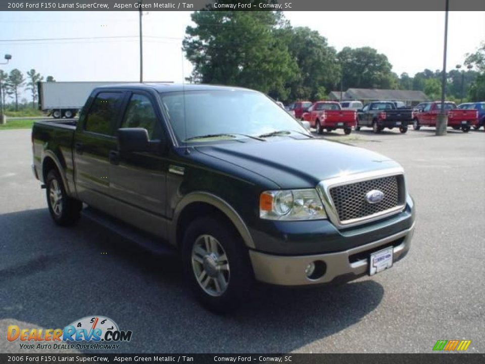 2006 Ford F150 Lariat SuperCrew Aspen Green Metallic / Tan Photo #3