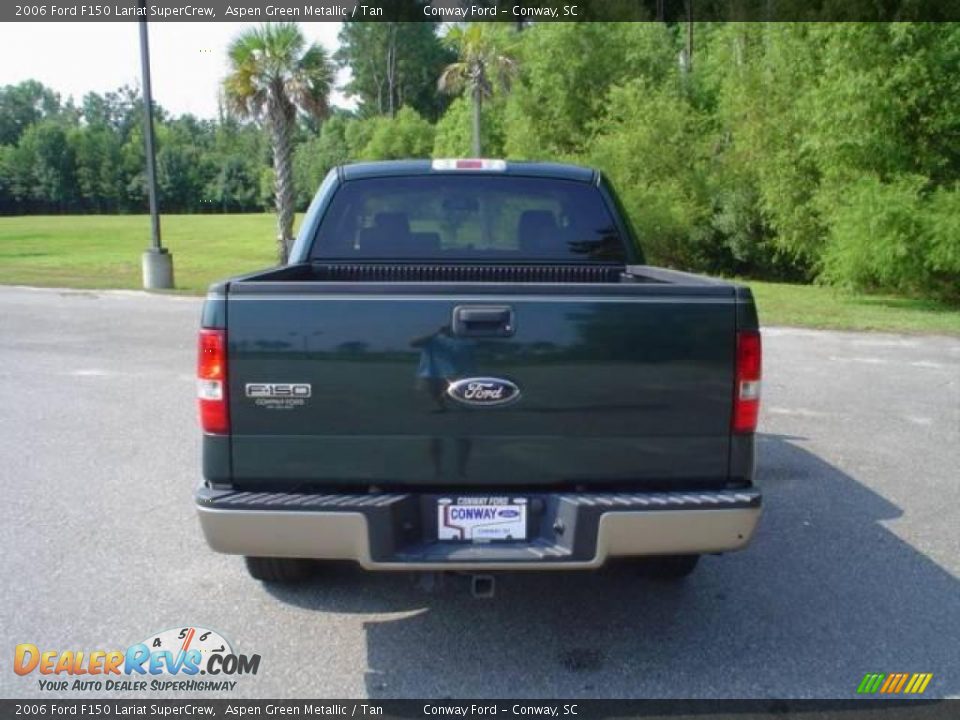 2006 Ford F150 Lariat SuperCrew Aspen Green Metallic / Tan Photo #6