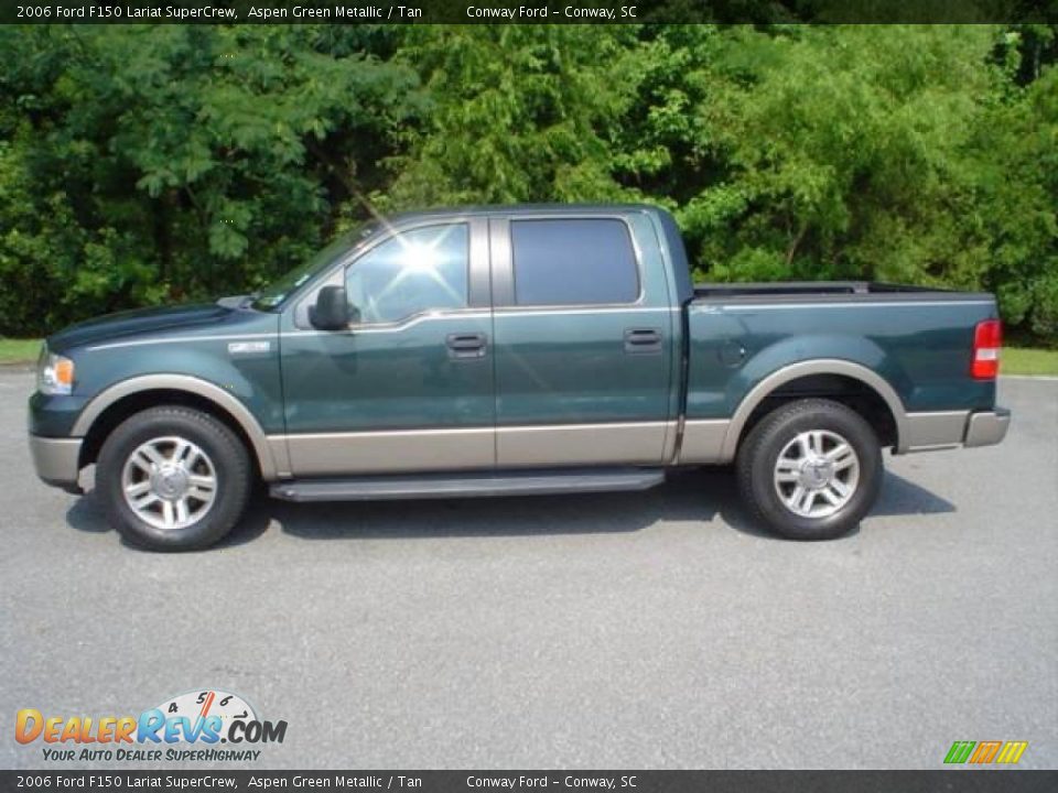 2006 Ford F150 Lariat SuperCrew Aspen Green Metallic / Tan Photo #8