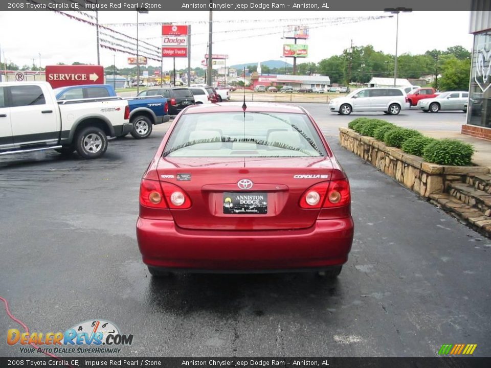 2008 Toyota Corolla CE Impulse Red Pearl / Stone Photo #7