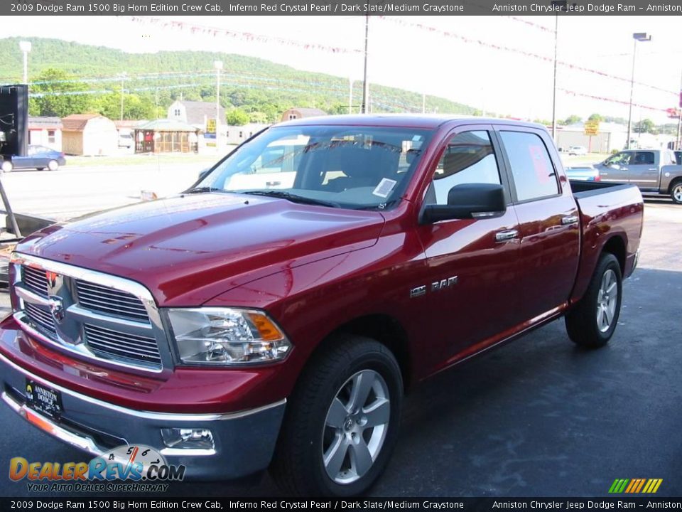 2009 Dodge Ram 1500 Big Horn Edition Crew Cab Inferno Red Crystal Pearl / Dark Slate/Medium Graystone Photo #3