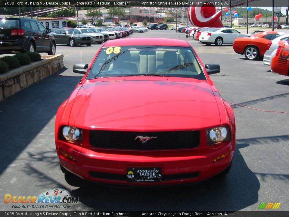 2008 Ford Mustang V6 Deluxe Coupe Torch Red / Medium Parchment Photo #1