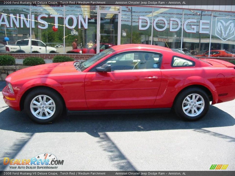 2008 Ford Mustang V6 Deluxe Coupe Torch Red / Medium Parchment Photo #3