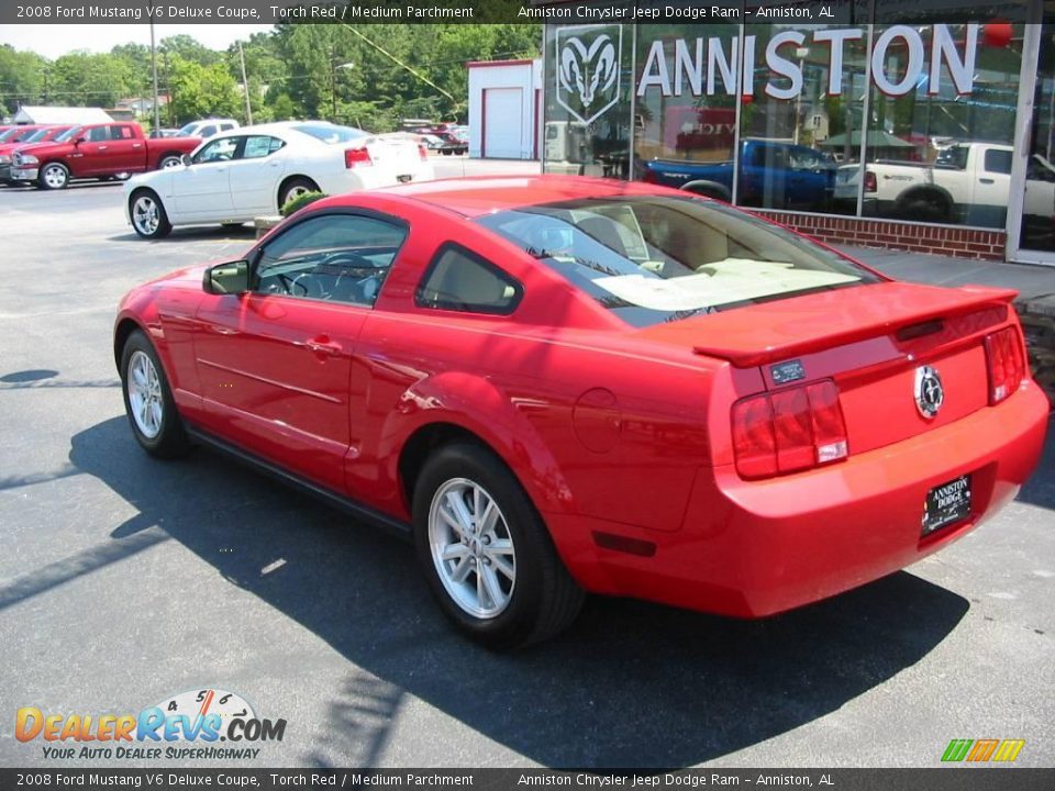 2008 Ford Mustang V6 Deluxe Coupe Torch Red / Medium Parchment Photo #5