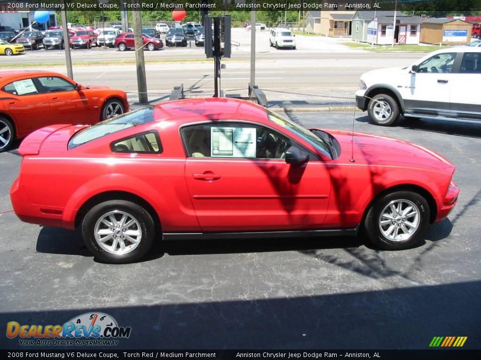 2008 Ford Mustang V6 Deluxe Coupe Torch Red / Medium Parchment Photo #8