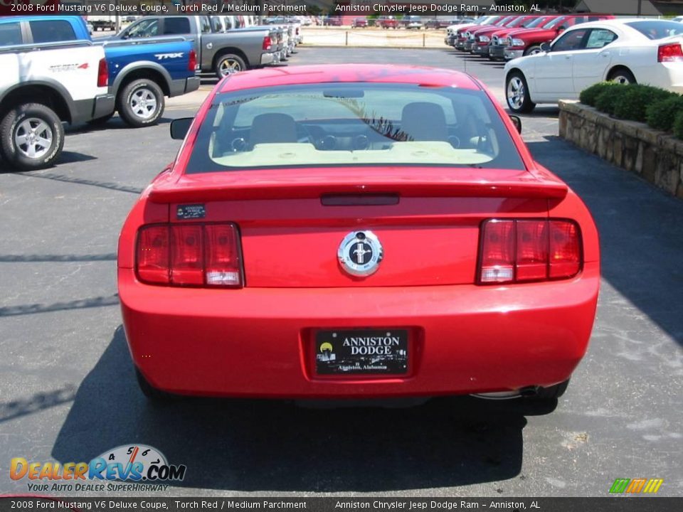 2008 Ford Mustang V6 Deluxe Coupe Torch Red / Medium Parchment Photo #10