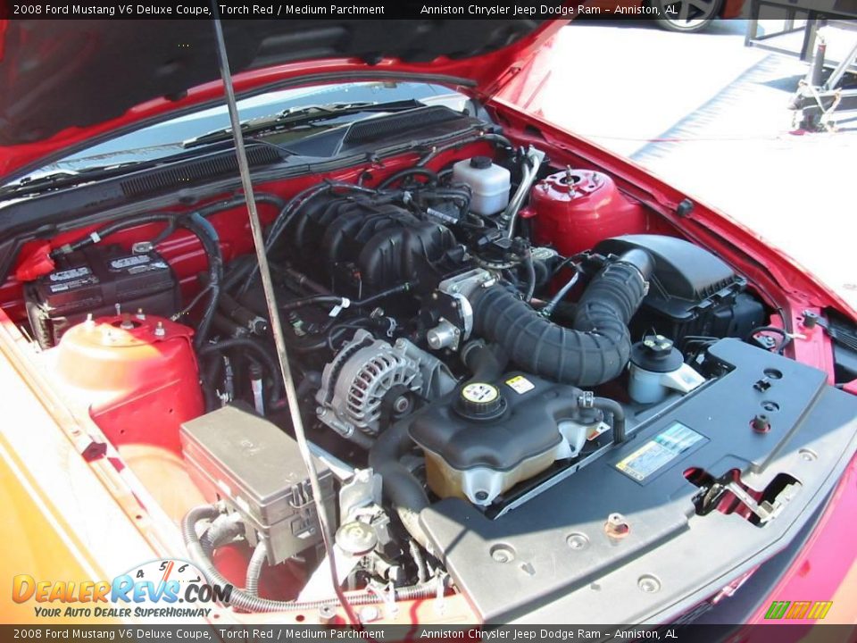 2008 Ford Mustang V6 Deluxe Coupe Torch Red / Medium Parchment Photo #21