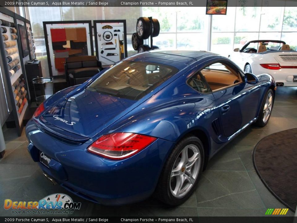 2009 Porsche Cayman S Aqua Blue Metallic / Sand Beige Photo #2