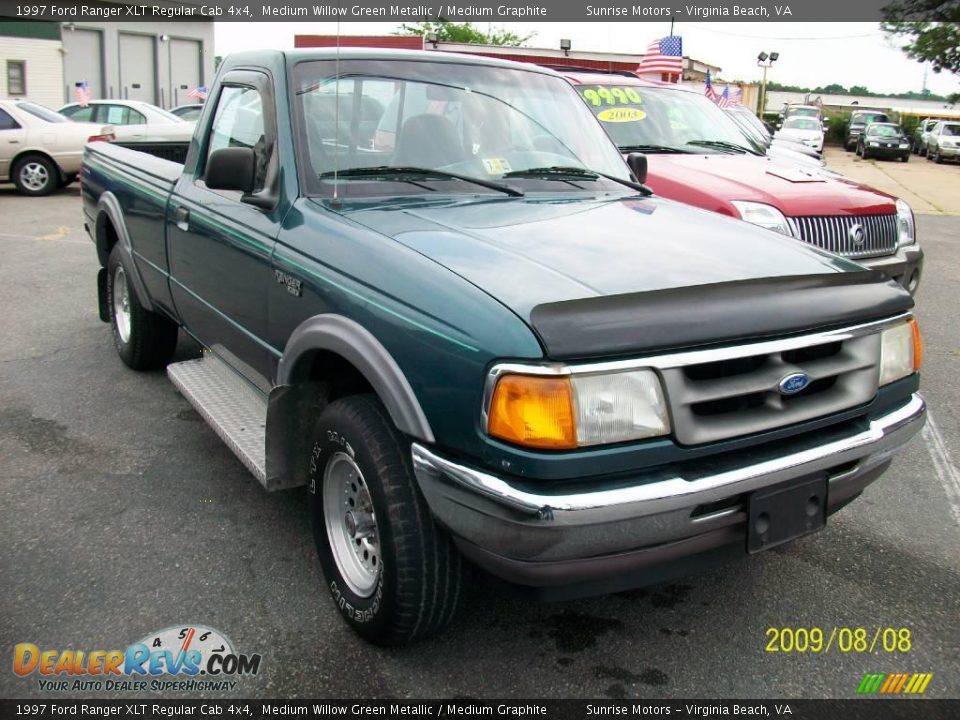 1997 Ford Ranger XLT Regular Cab 4x4 Medium Willow Green Metallic / Medium Graphite Photo #2