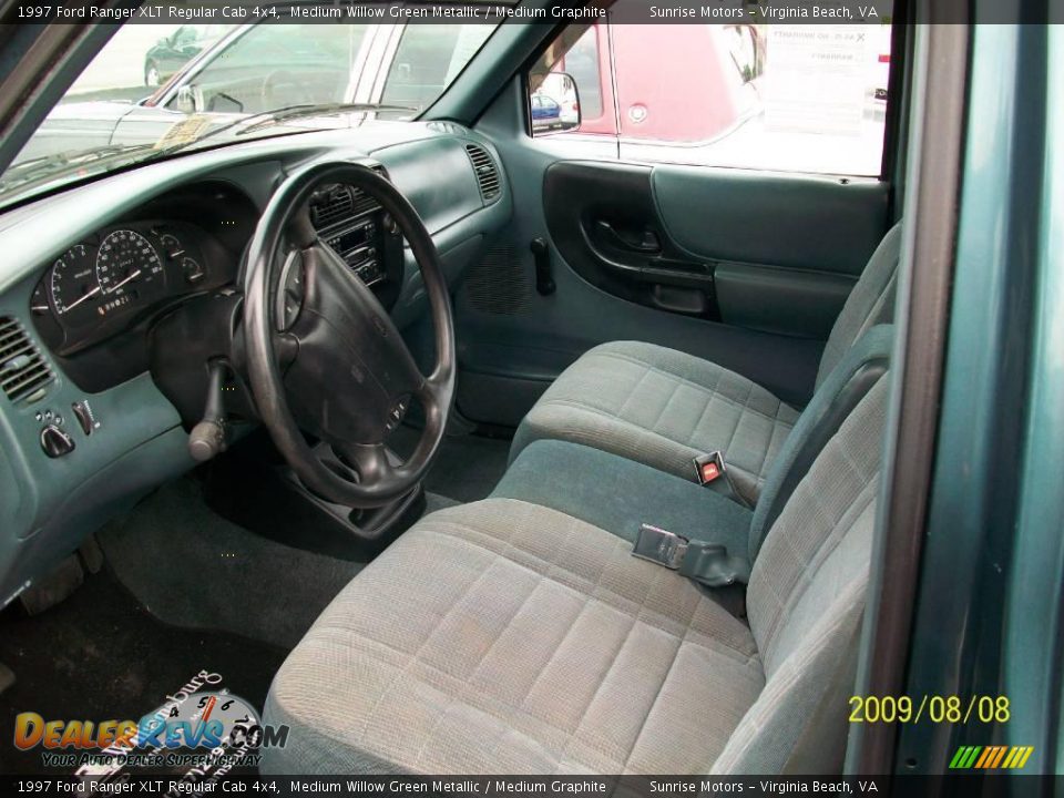 1997 Ford Ranger XLT Regular Cab 4x4 Medium Willow Green Metallic / Medium Graphite Photo #5