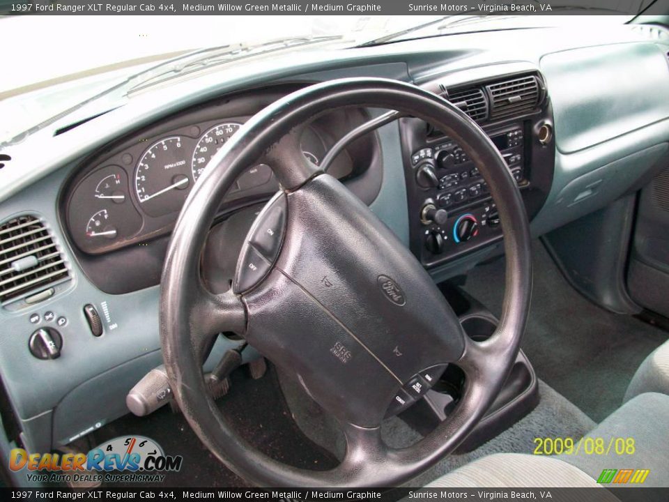 1997 Ford Ranger XLT Regular Cab 4x4 Medium Willow Green Metallic / Medium Graphite Photo #6