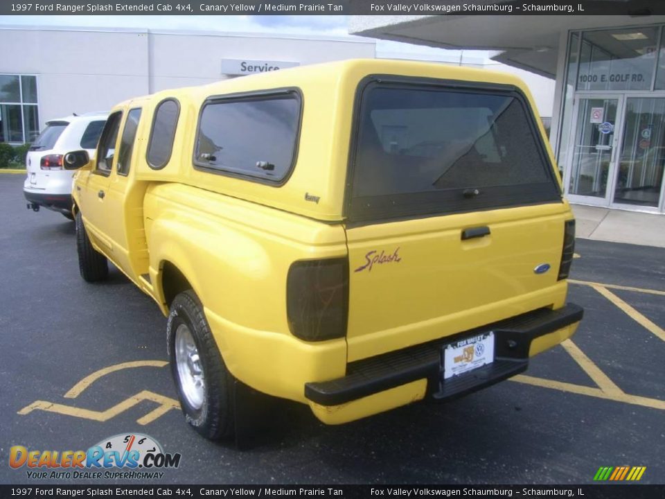 1997 Ford Ranger Splash Extended Cab 4x4 Canary Yellow / Medium Prairie Tan Photo #4