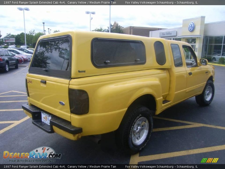 1997 Ford Ranger Splash Extended Cab 4x4 Canary Yellow / Medium Prairie Tan Photo #6