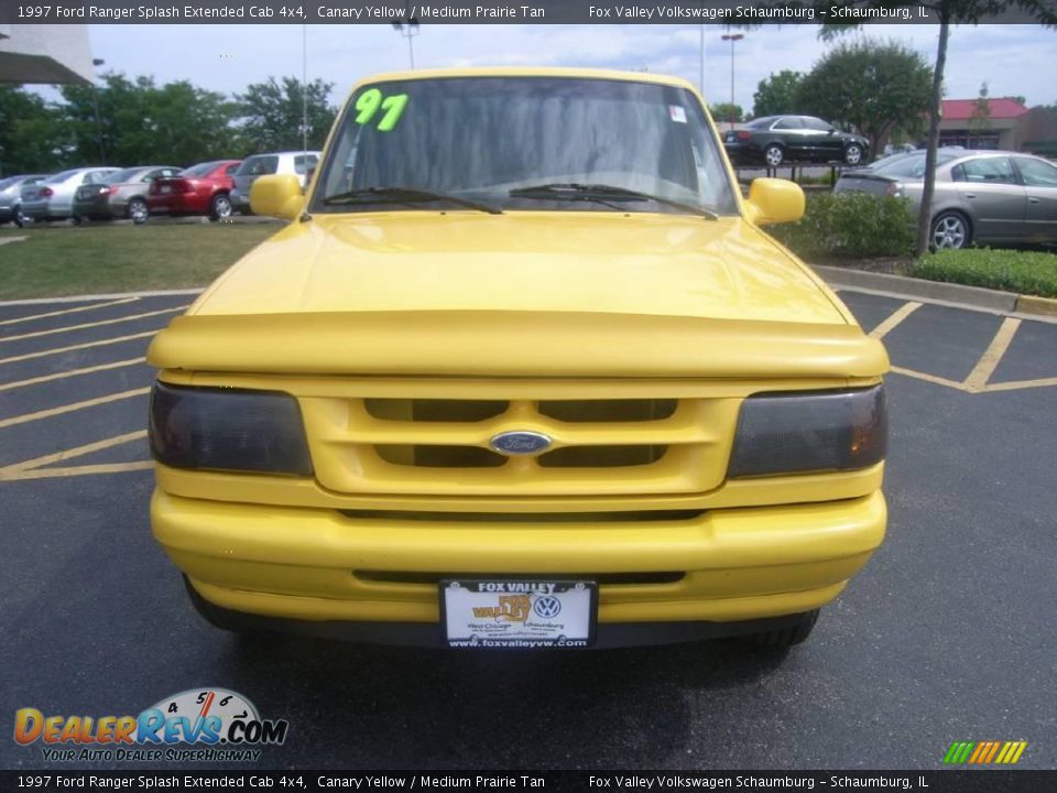 1997 Ford Ranger Splash Extended Cab 4x4 Canary Yellow / Medium Prairie Tan Photo #8