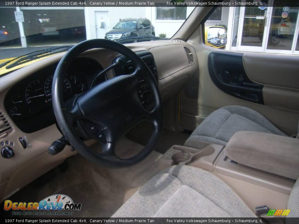1997 Ford Ranger Splash Extended Cab 4x4 Canary Yellow / Medium Prairie Tan Photo #11