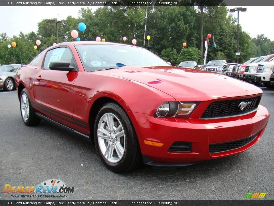 2010 Ford Mustang V6 Coupe Red Candy Metallic / Charcoal Black Photo #1