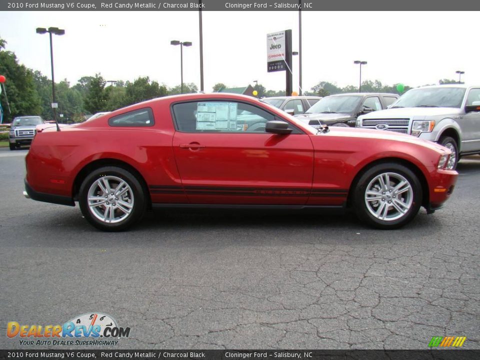 2010 Ford Mustang V6 Coupe Red Candy Metallic / Charcoal Black Photo #2