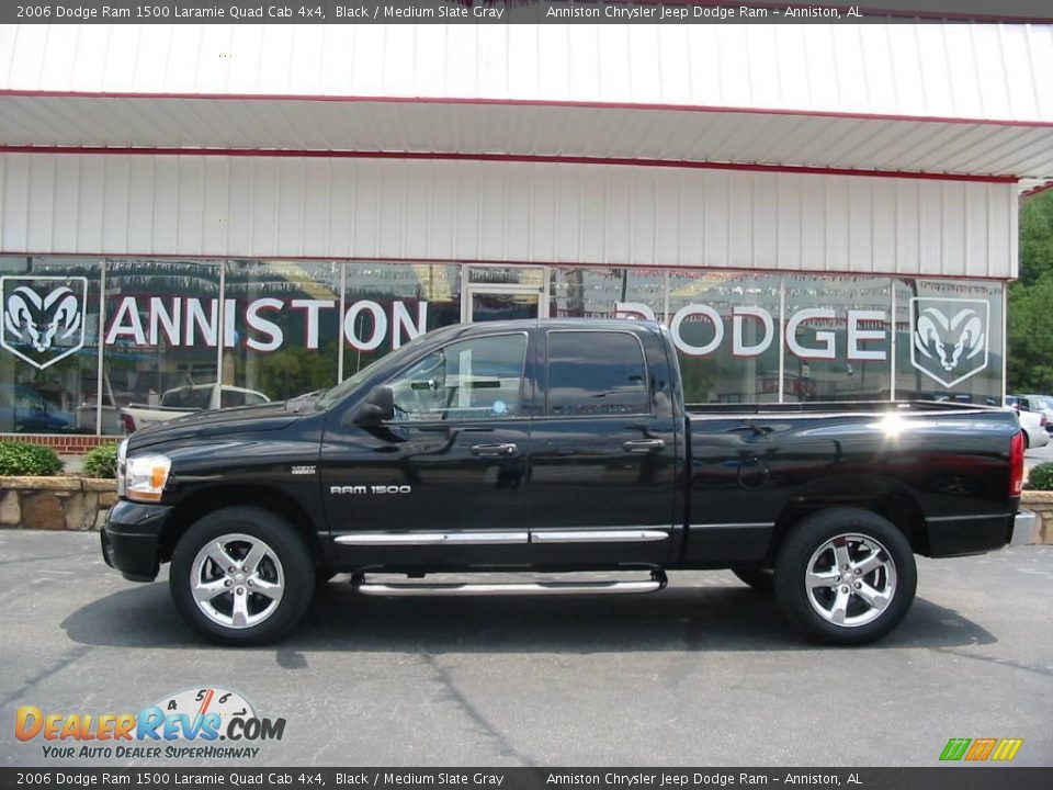 2006 Dodge Ram 1500 Laramie Quad Cab 4x4 Black / Medium Slate Gray Photo #1