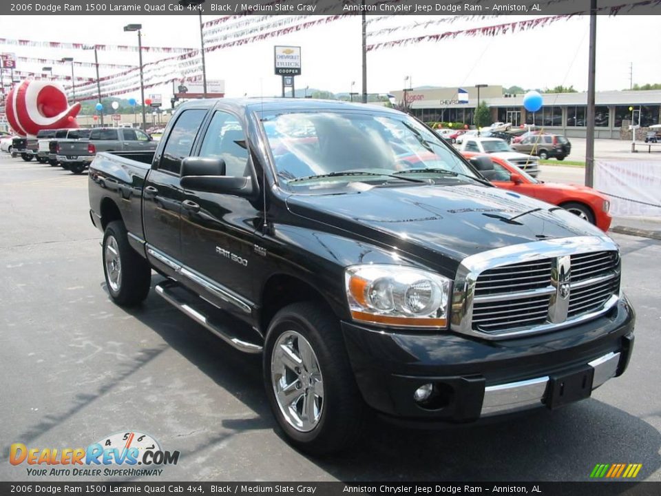 2006 Dodge Ram 1500 Laramie Quad Cab 4x4 Black / Medium Slate Gray Photo #2