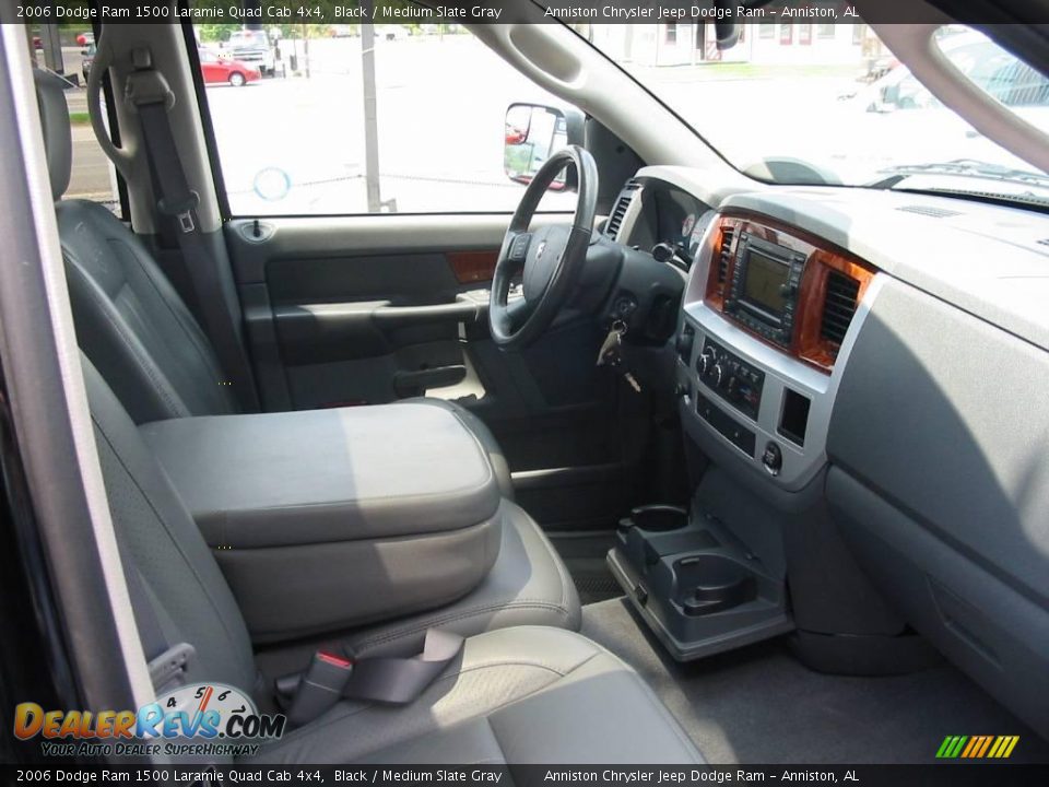 2006 Dodge Ram 1500 Laramie Quad Cab 4x4 Black / Medium Slate Gray Photo #14