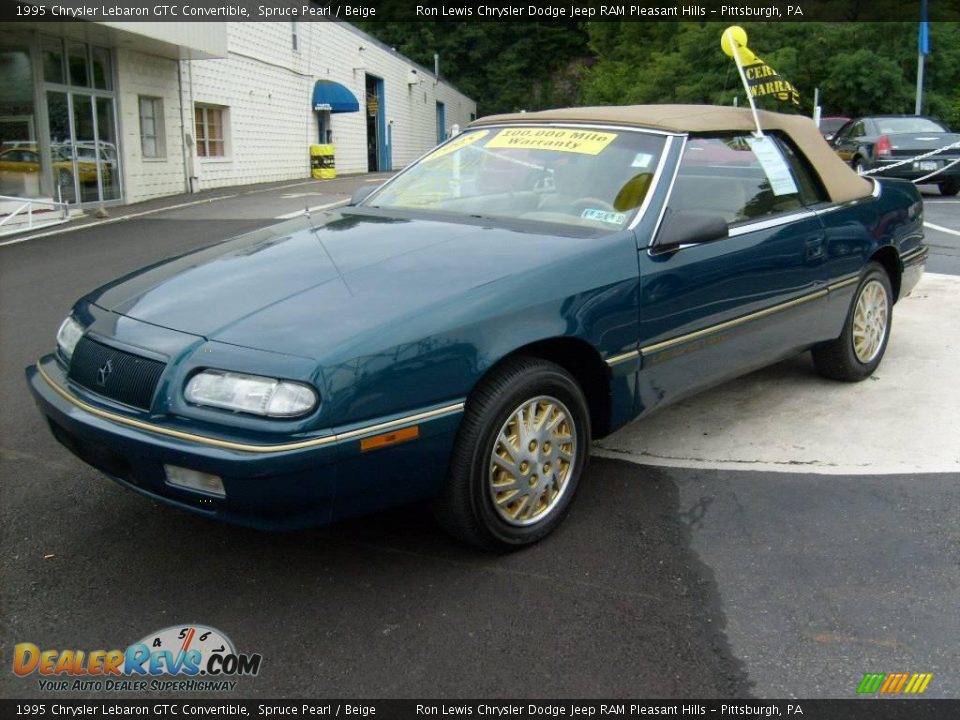 1995 Chrysler Lebaron GTC Convertible Spruce Pearl / Beige Photo #1