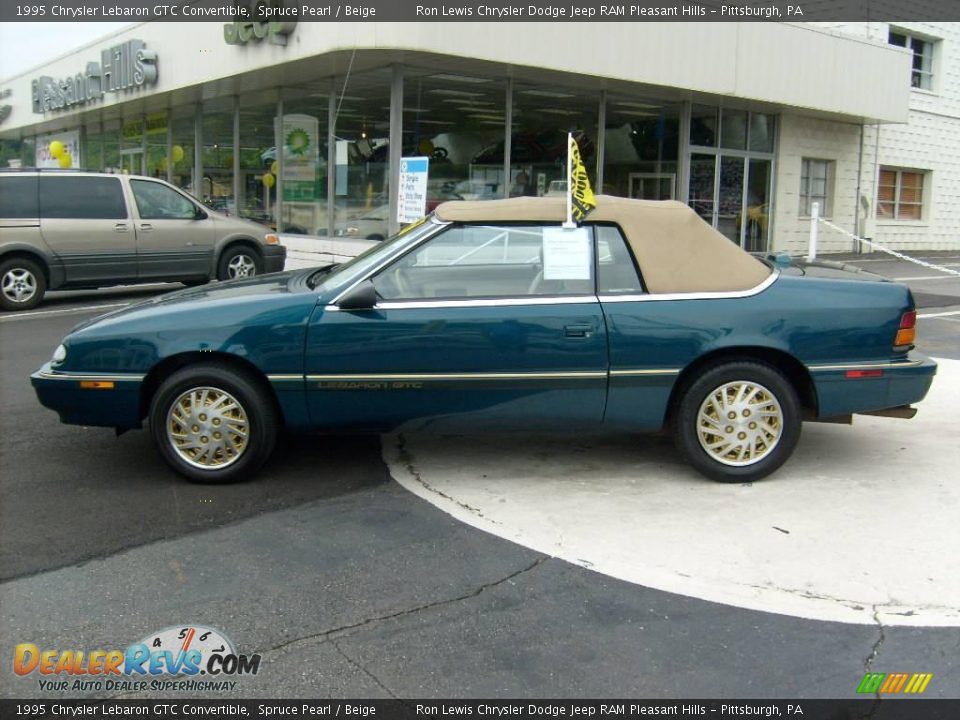 1995 Chrysler Lebaron GTC Convertible Spruce Pearl / Beige Photo #2