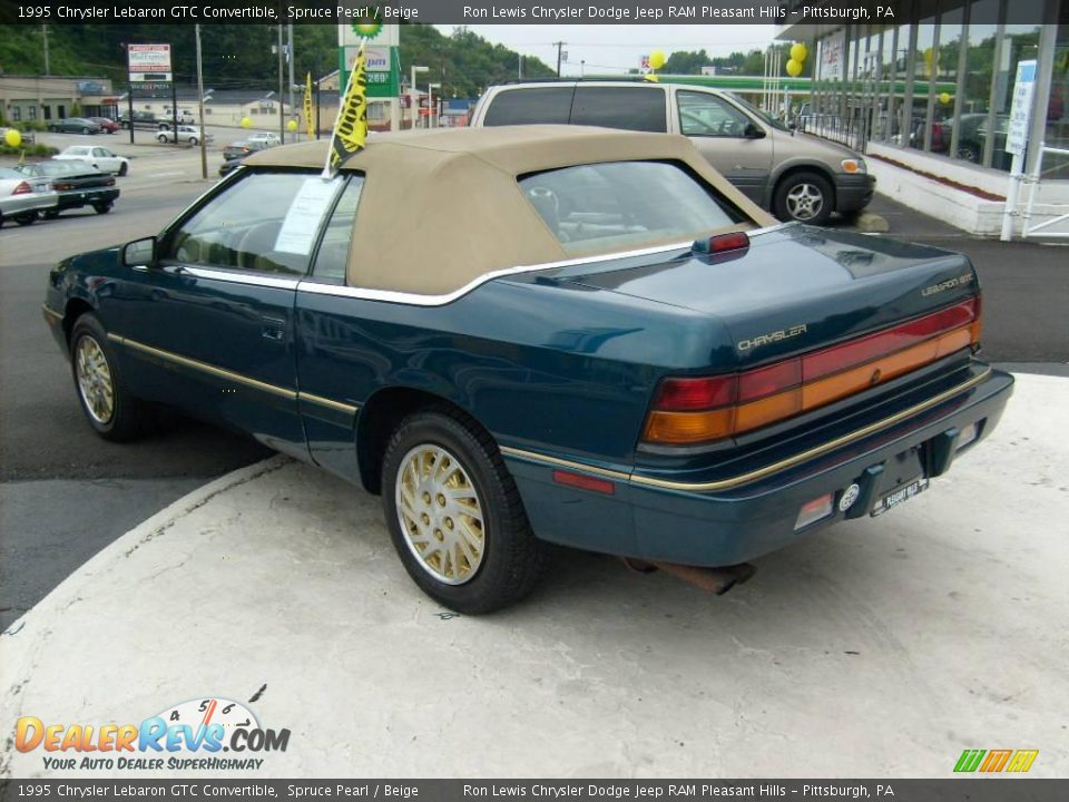 1995 Chrysler Lebaron GTC Convertible Spruce Pearl / Beige Photo #3