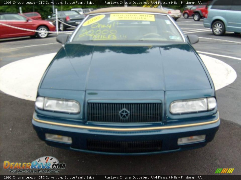 1995 Chrysler Lebaron GTC Convertible Spruce Pearl / Beige Photo #8 ...