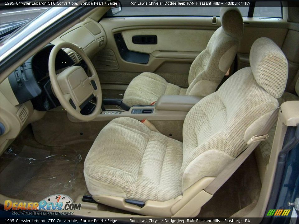 1995 Chrysler Lebaron GTC Convertible Spruce Pearl / Beige Photo #10