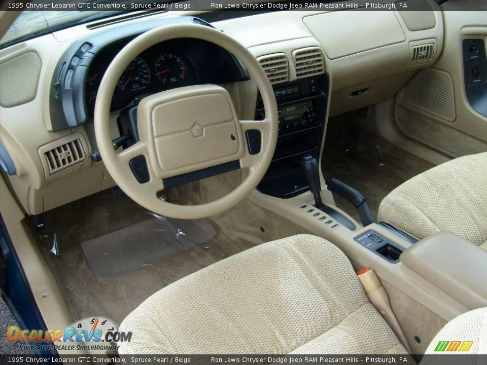 1995 Chrysler Lebaron GTC Convertible Spruce Pearl / Beige Photo #11