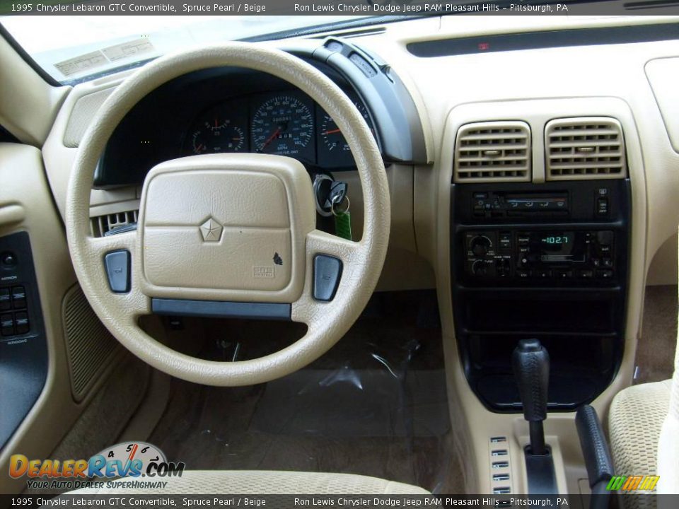 1995 Chrysler Lebaron GTC Convertible Spruce Pearl / Beige Photo #14