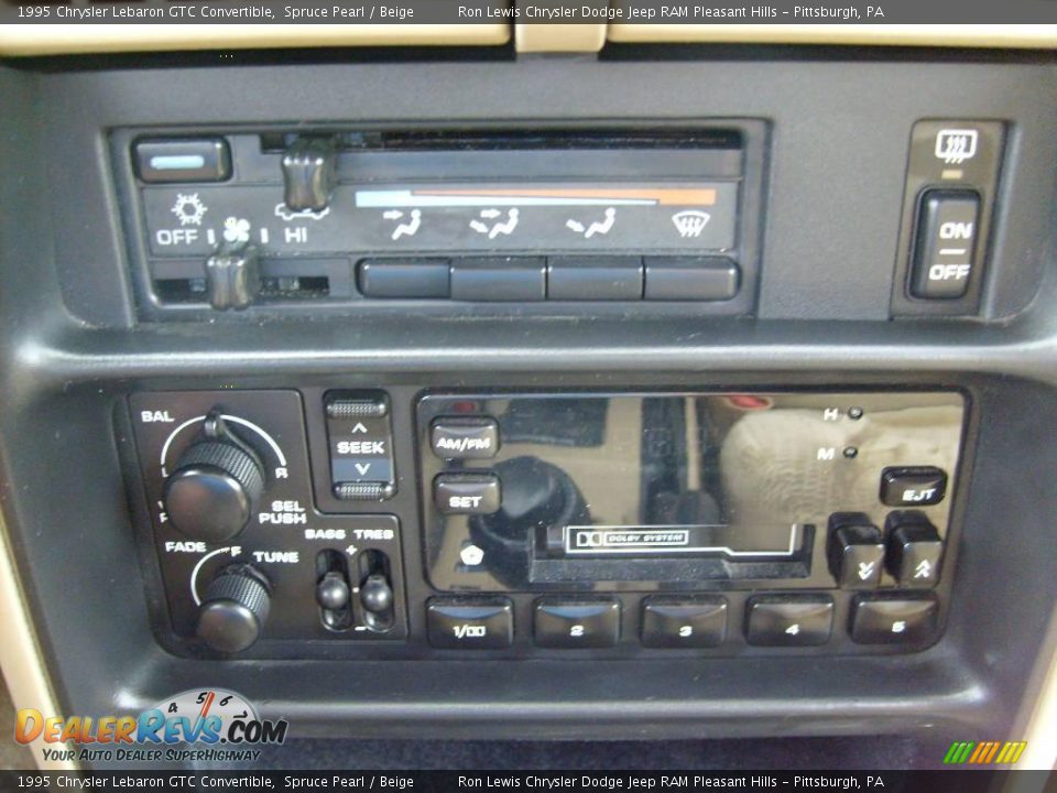 1995 Chrysler Lebaron GTC Convertible Spruce Pearl / Beige Photo #24