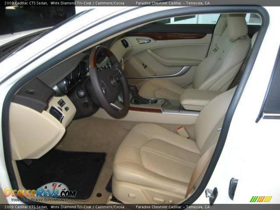 2009 Cadillac CTS Sedan White Diamond Tri-Coat / Cashmere/Cocoa Photo #3