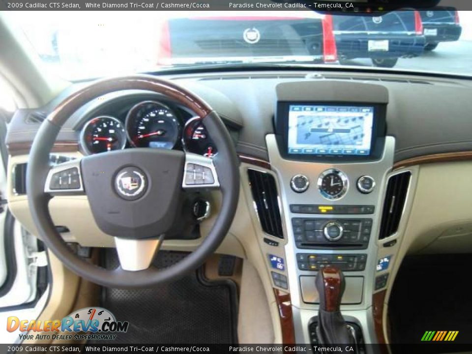 2009 Cadillac CTS Sedan White Diamond Tri-Coat / Cashmere/Cocoa Photo #6