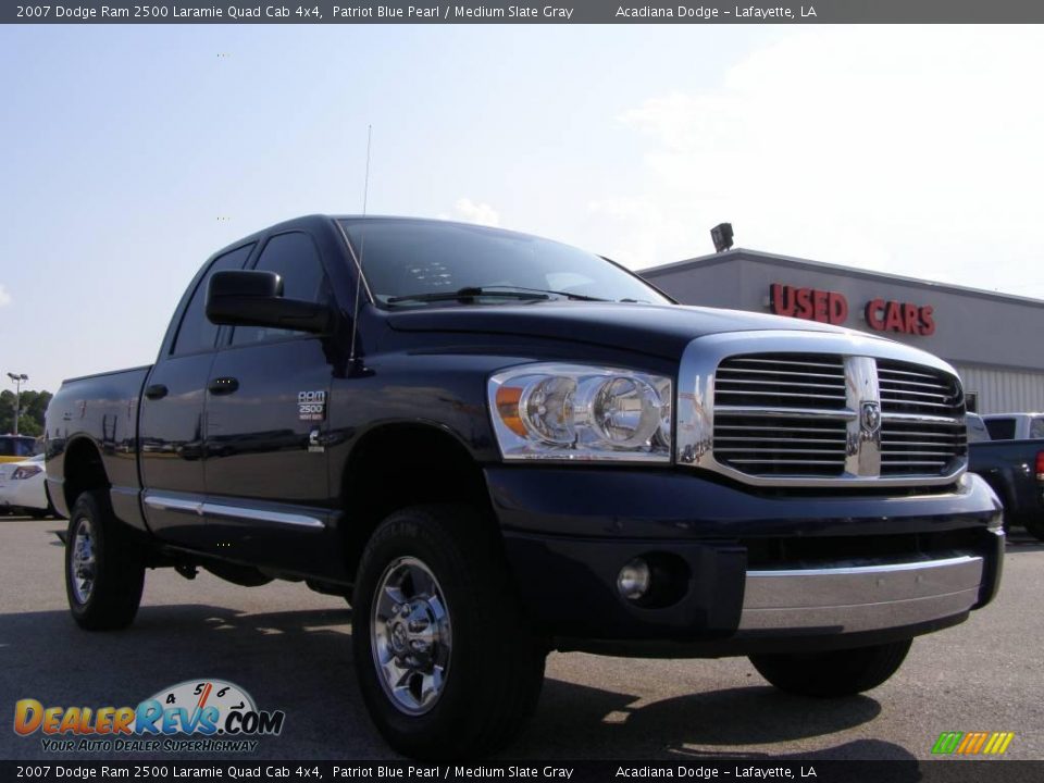 2007 Dodge Ram 2500 Laramie Quad Cab 4x4 Patriot Blue Pearl / Medium Slate Gray Photo #1