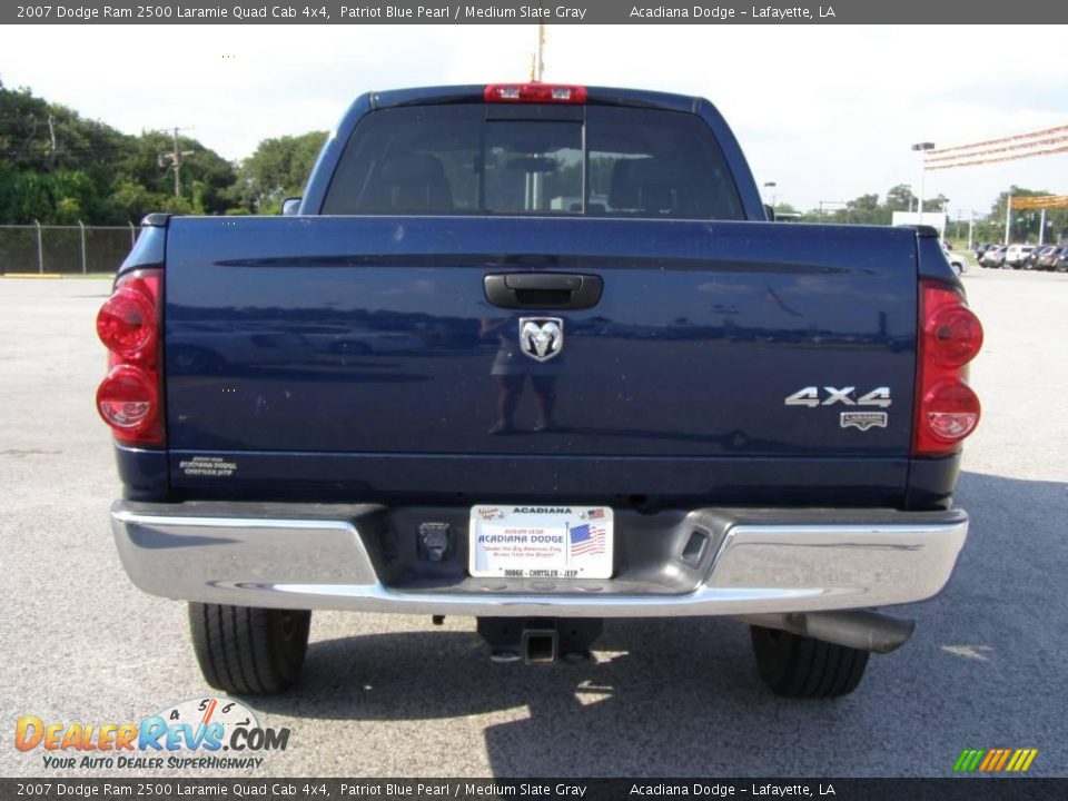 2007 Dodge Ram 2500 Laramie Quad Cab 4x4 Patriot Blue Pearl / Medium Slate Gray Photo #4