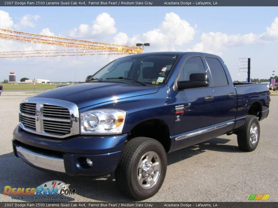 2007 Dodge Ram 2500 Laramie Quad Cab 4x4 Patriot Blue Pearl / Medium Slate Gray Photo #7