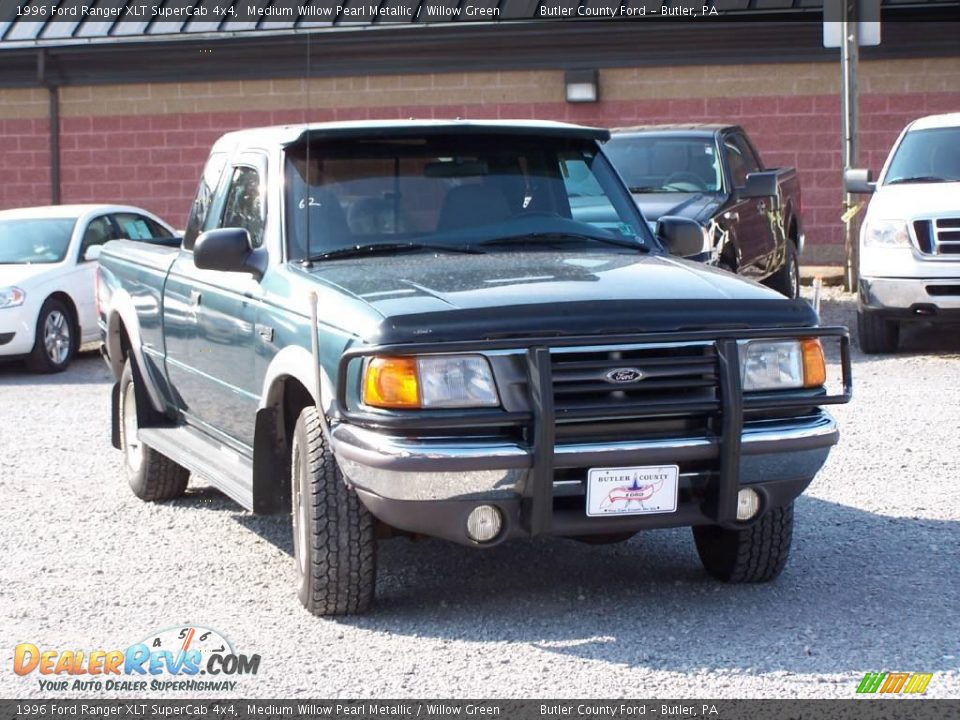 1996 Ford Ranger XLT SuperCab 4x4 Medium Willow Pearl Metallic / Willow Green Photo #4